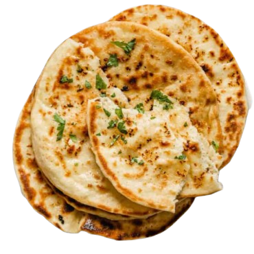 Golden and buttery Naan bread, a classic Indian oven-baked delicacy.