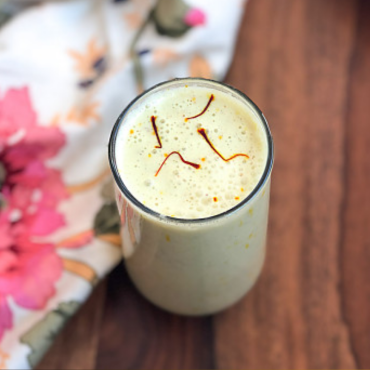 Refreshing Badam Milk, a nourishing beverage with almond and aromatic spices.